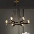 Post - modern Light Luxury Full Brass Chandelier for Living Room/Bedroom - 6 Lights: D30.7"*H8.7"/12kgClearWarm Light-Manor Lights