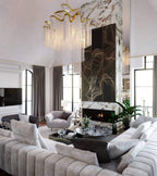 Post-Modern Extra Large Stainless Steel Long Tassel Chandelier-Manorlights