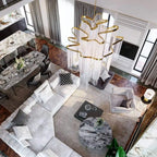 Post-Modern Extra Large Stainless Steel Long Tassel Chandelier-Manorlights