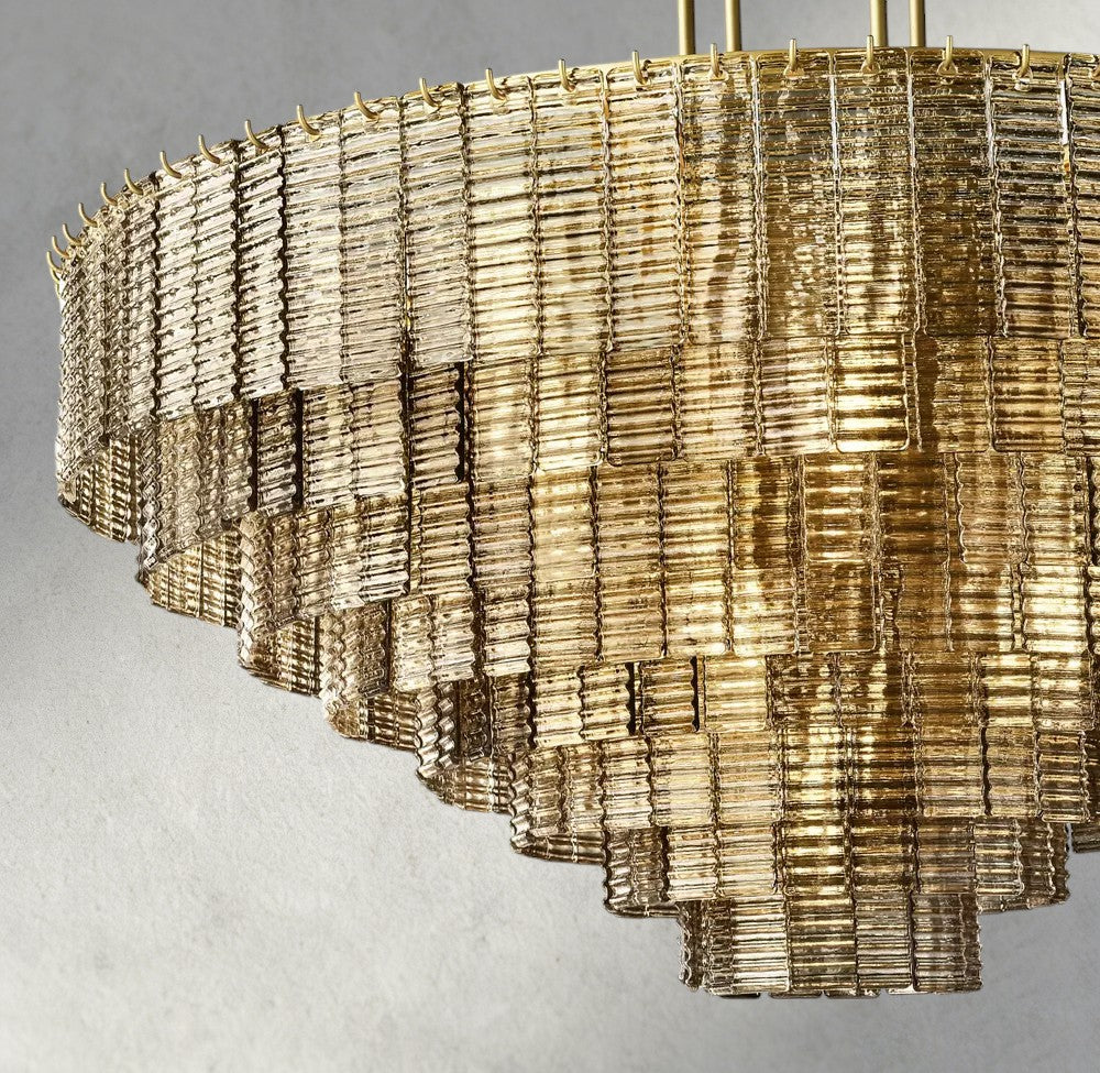 Sirene Smoke Glass Round Chandelier 41", 52", 65"-chandelier-Manorlights