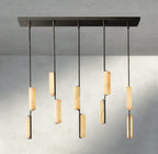 Audubon Alabaster Linear Chandelier 54"-Manorlights