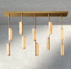 Audubon Alabaster Linear Chandelier 54"-Manorlights