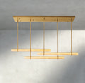 Audubon Alabaster Triple Bar Linear Chandelier-Manorlights