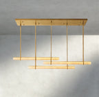 Audubon Alabaster Triple Bar Linear Chandelier-Manorlights