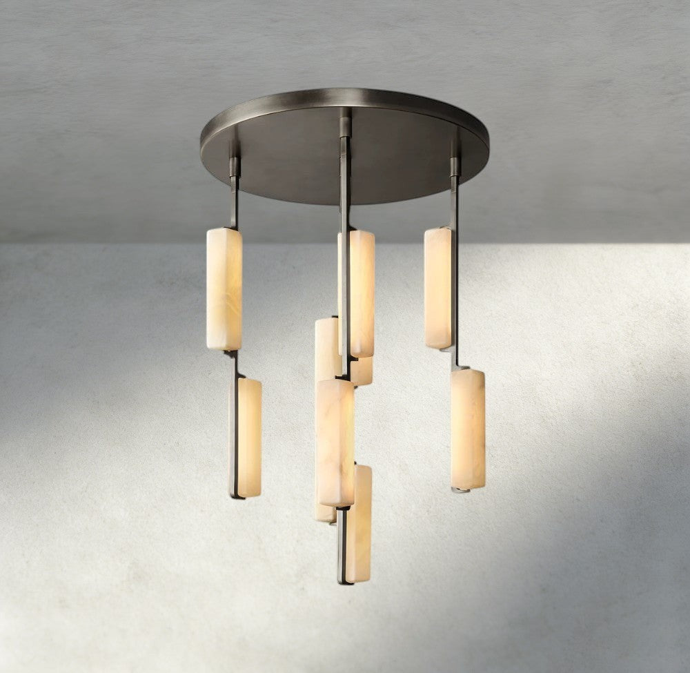 Audubon Alabaster Round Chandelier 24", 40", 56"-Manorlights