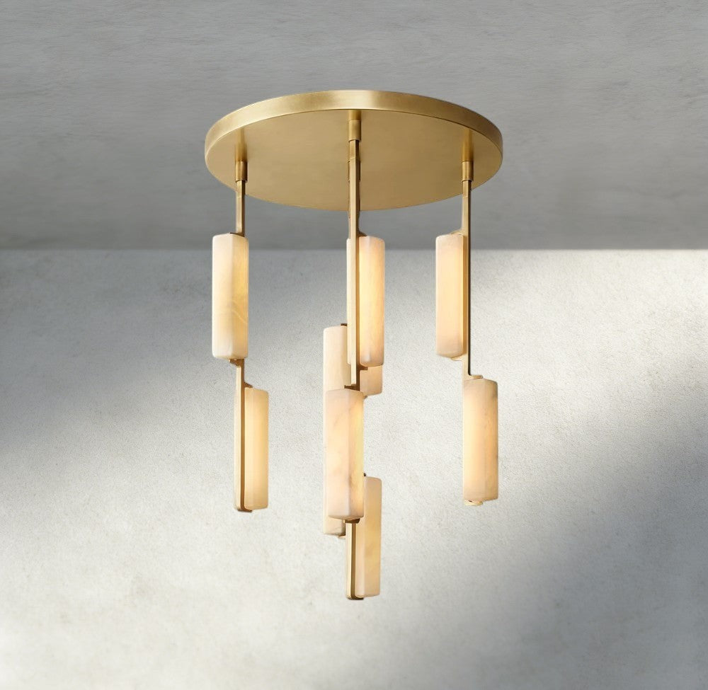 Audubon Alabaster Round Chandelier 24", 40", 56"-Manorlights