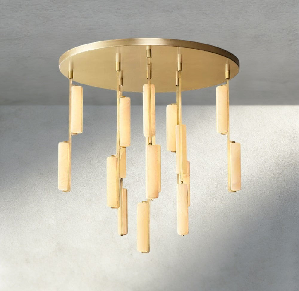 Audubon Alabaster Round Chandelier 24", 40", 56"-Manorlights