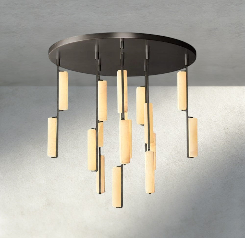 Audubon Alabaster Round Chandelier 24", 40", 56"-Manorlights