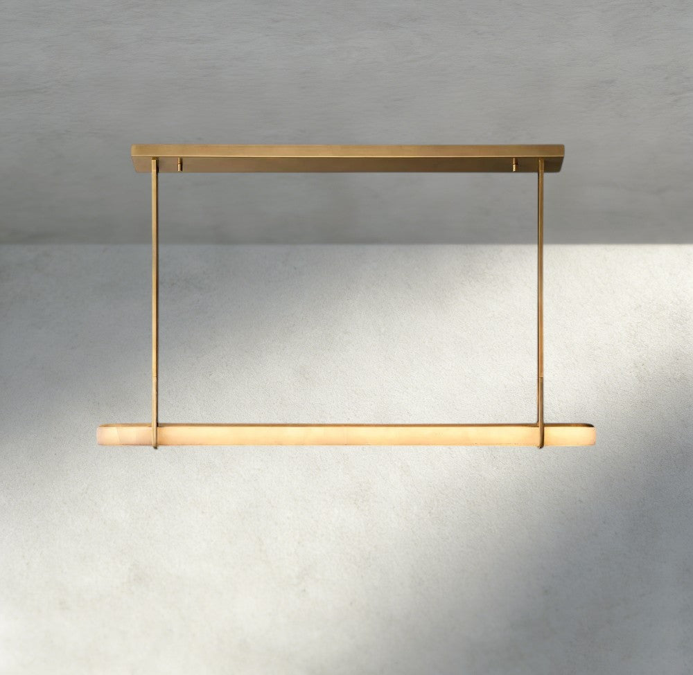 Audubon Alabaster Single Bar Linear Chandelier-Manorlights
