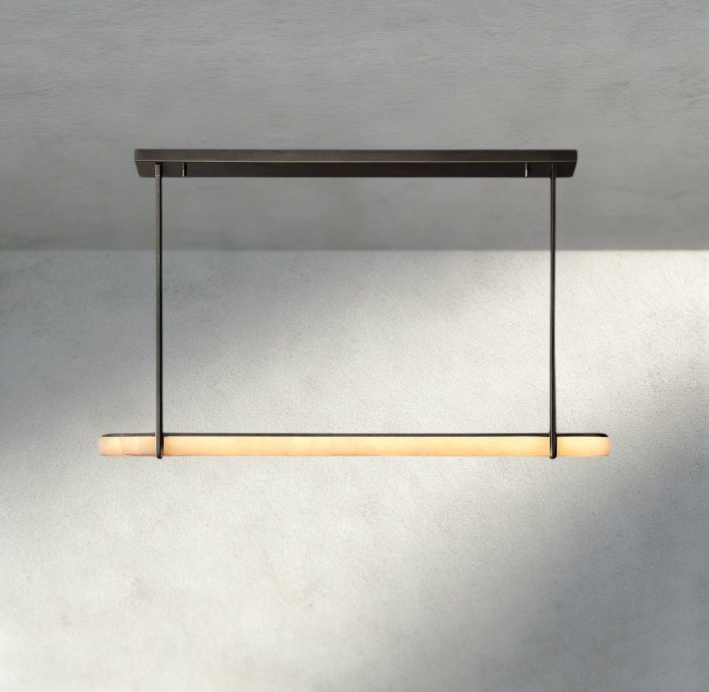 Audubon Alabaster Single Bar Linear Chandelier-Manorlights