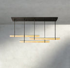 Audubon Alabaster Triple Bar Linear Chandelier-Manorlights
