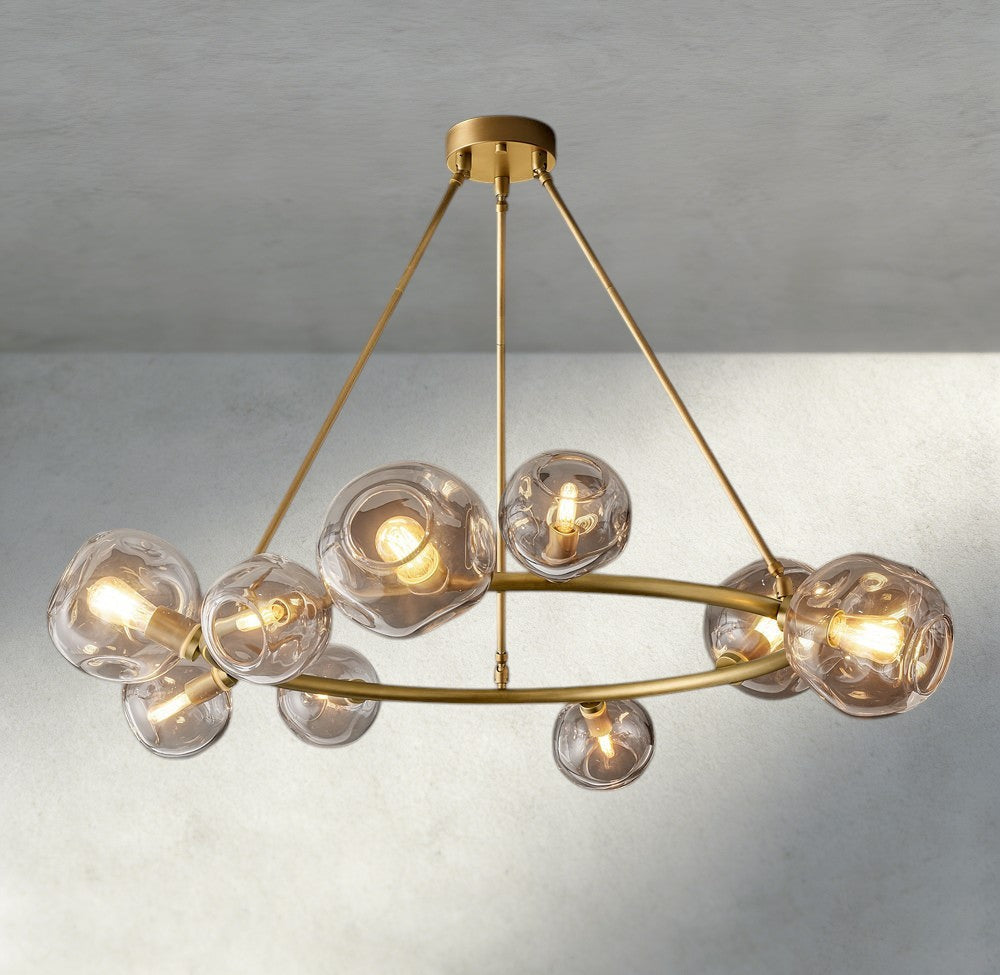 Bubble Clear Glass Round Chandelier-Chandelier-Manorlights
