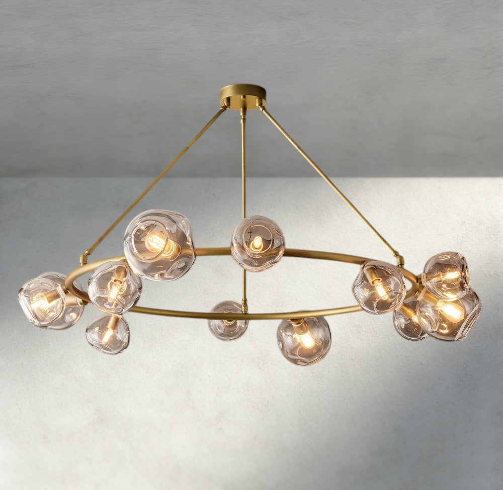 Bubble Clear Glass Round Chandelier-Chandelier-Manorlights
