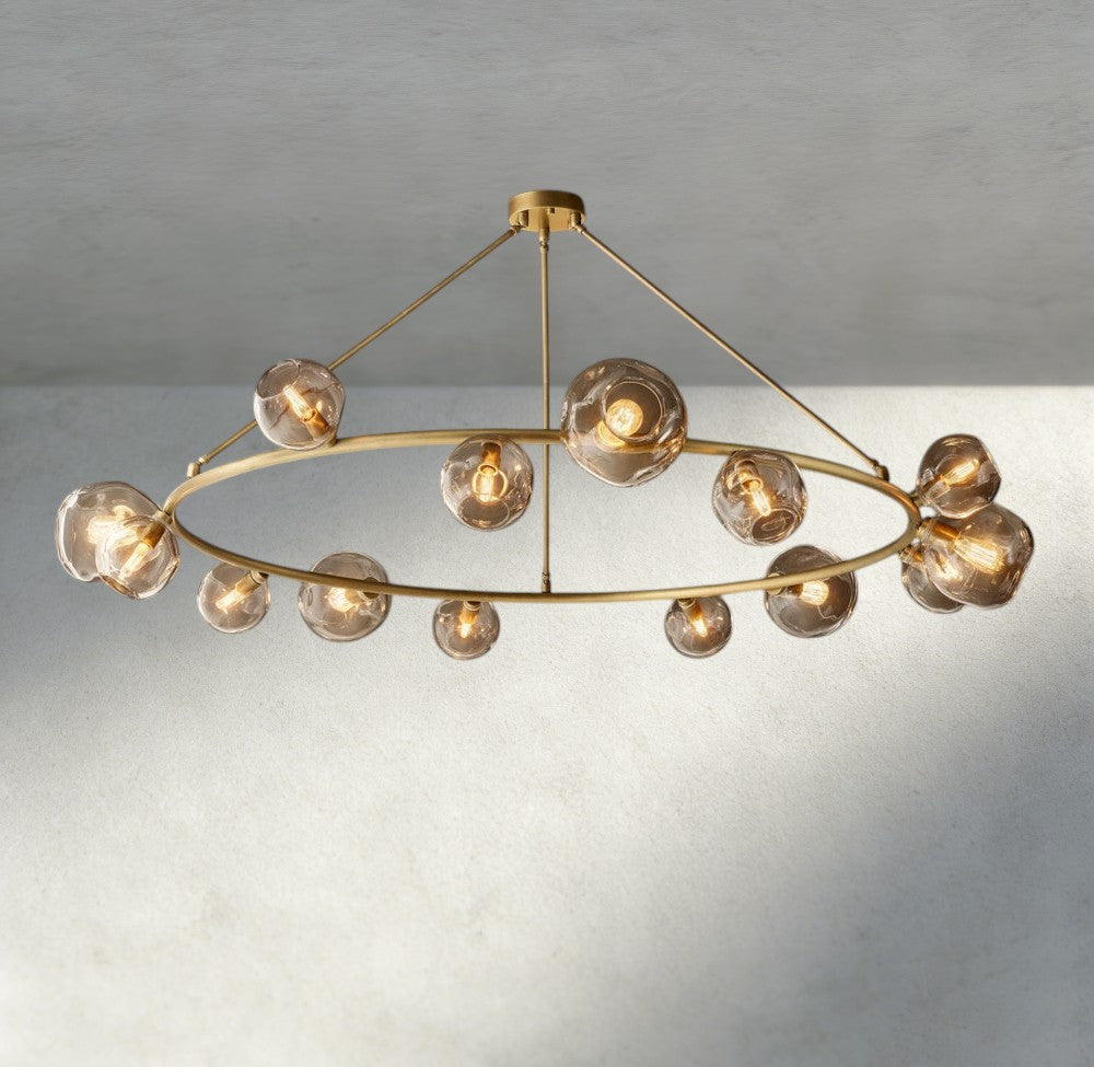 Bubble Clear Glass Round Chandelier-Chandelier-Manorlights