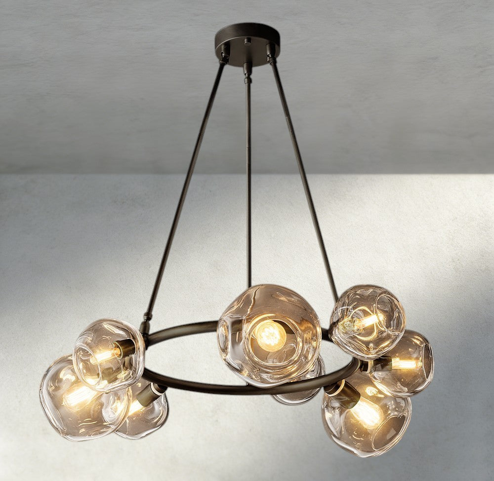 Bubble Clear Glass Round Chandelier-Chandelier-Manorlights