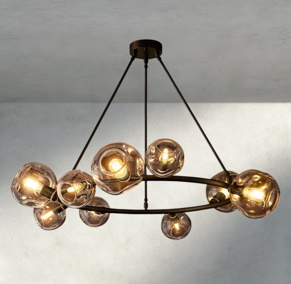 Bubble Clear Glass Round Chandelier-Chandelier-Manorlights