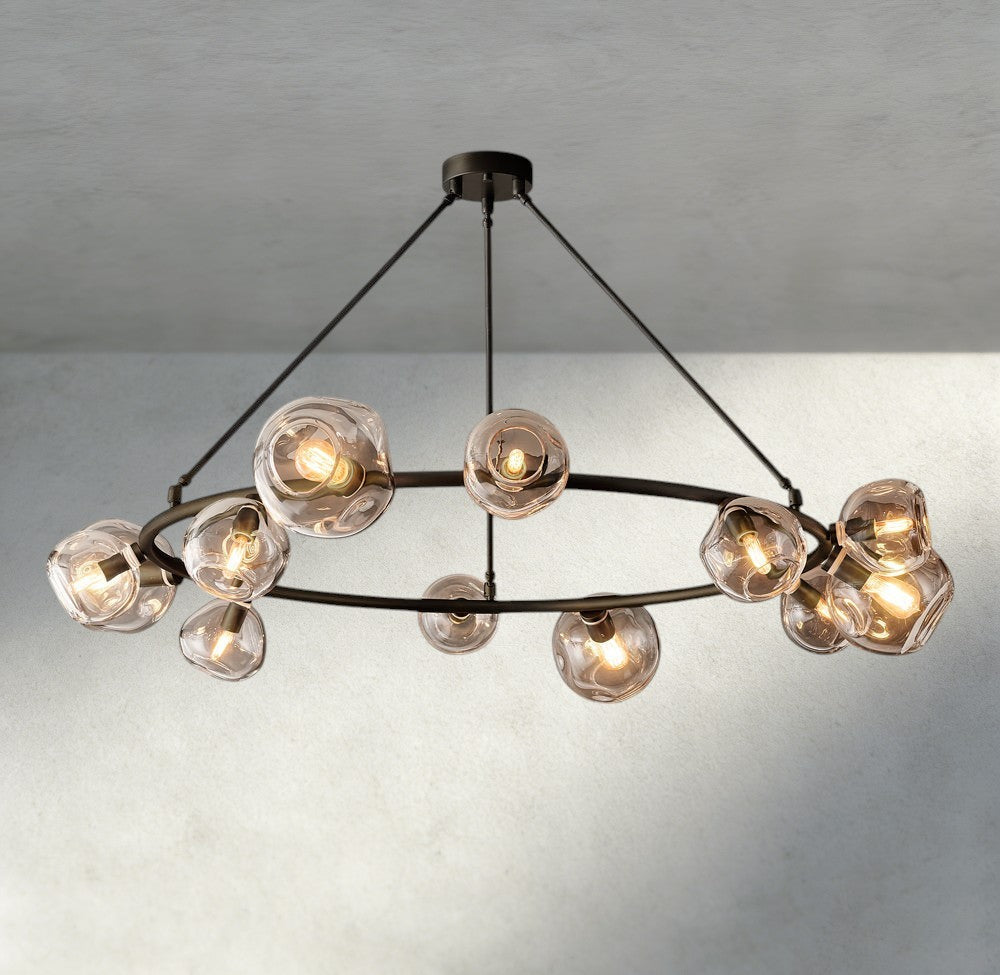 Bubble Clear Glass Round Chandelier-Chandelier-Manorlights