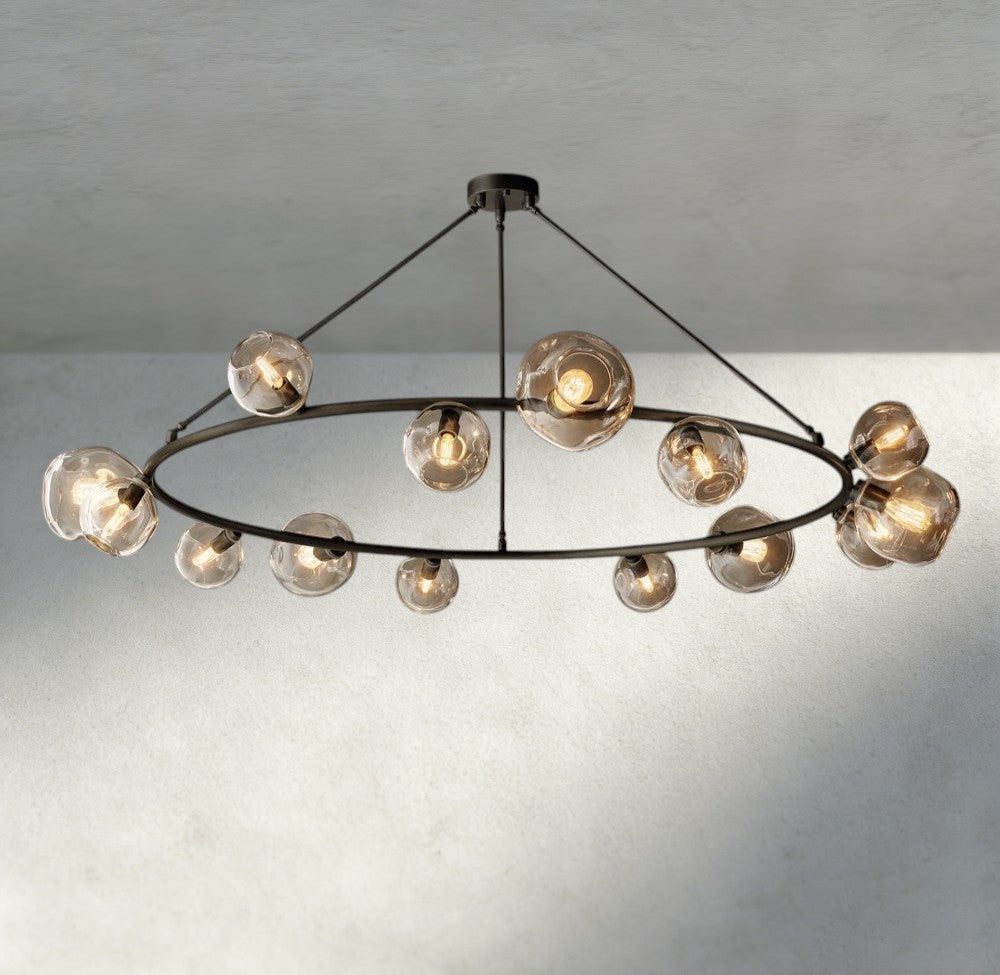 Bubble Clear Glass Round Chandelier-Chandelier-Manorlights