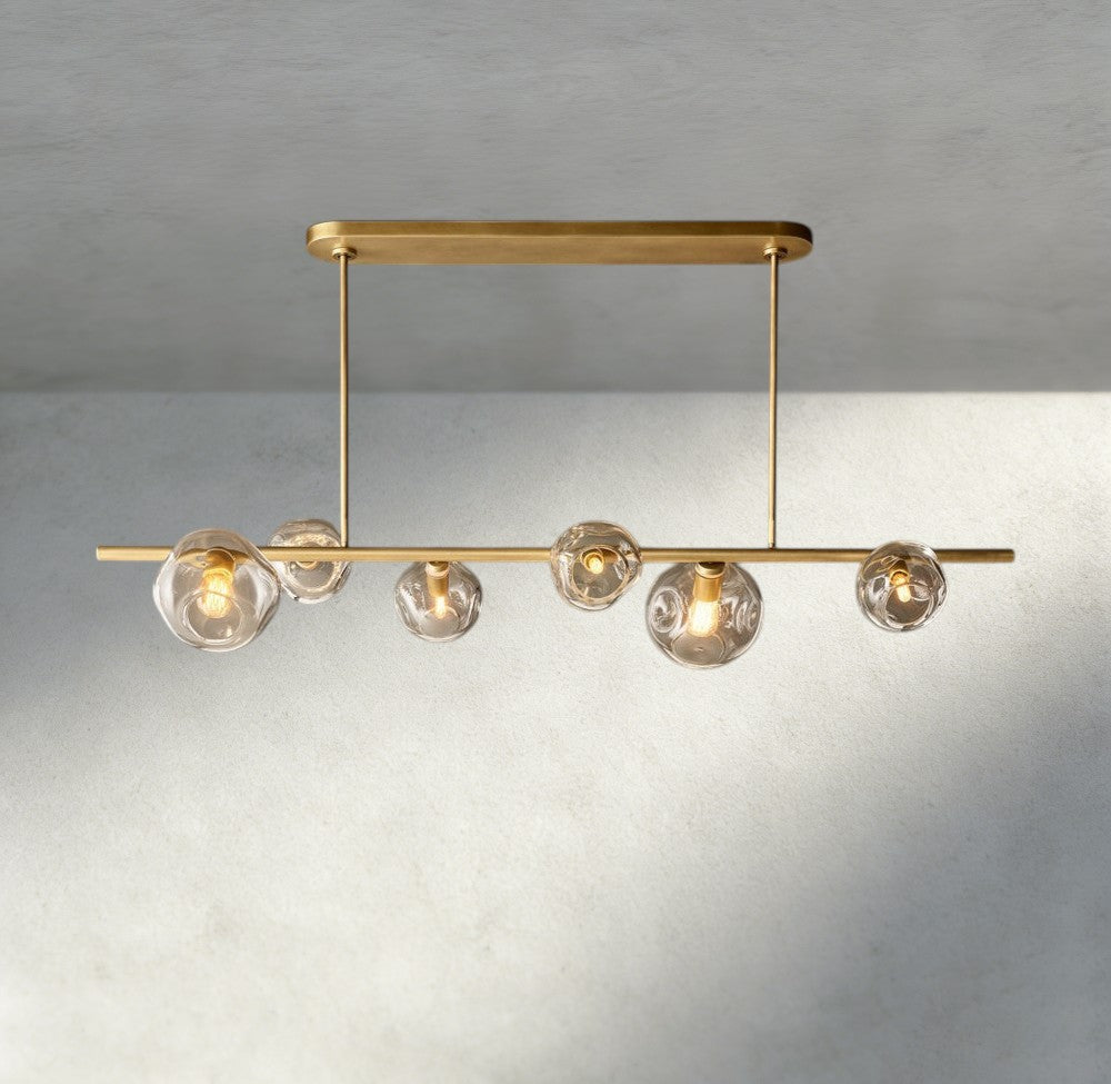Bubble Clear Glass Linear Chandelier-Chandelier-Manorlights