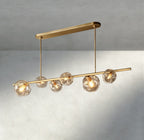 Bubble Clear Glass Linear Chandelier-Chandelier-Manorlights