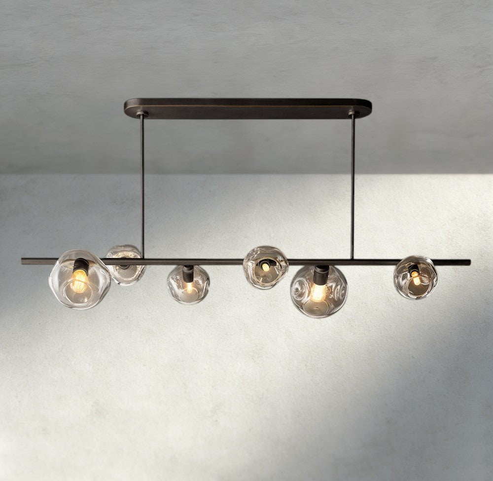 Bubble Clear Glass Linear Chandelier-Chandelier-Manorlights