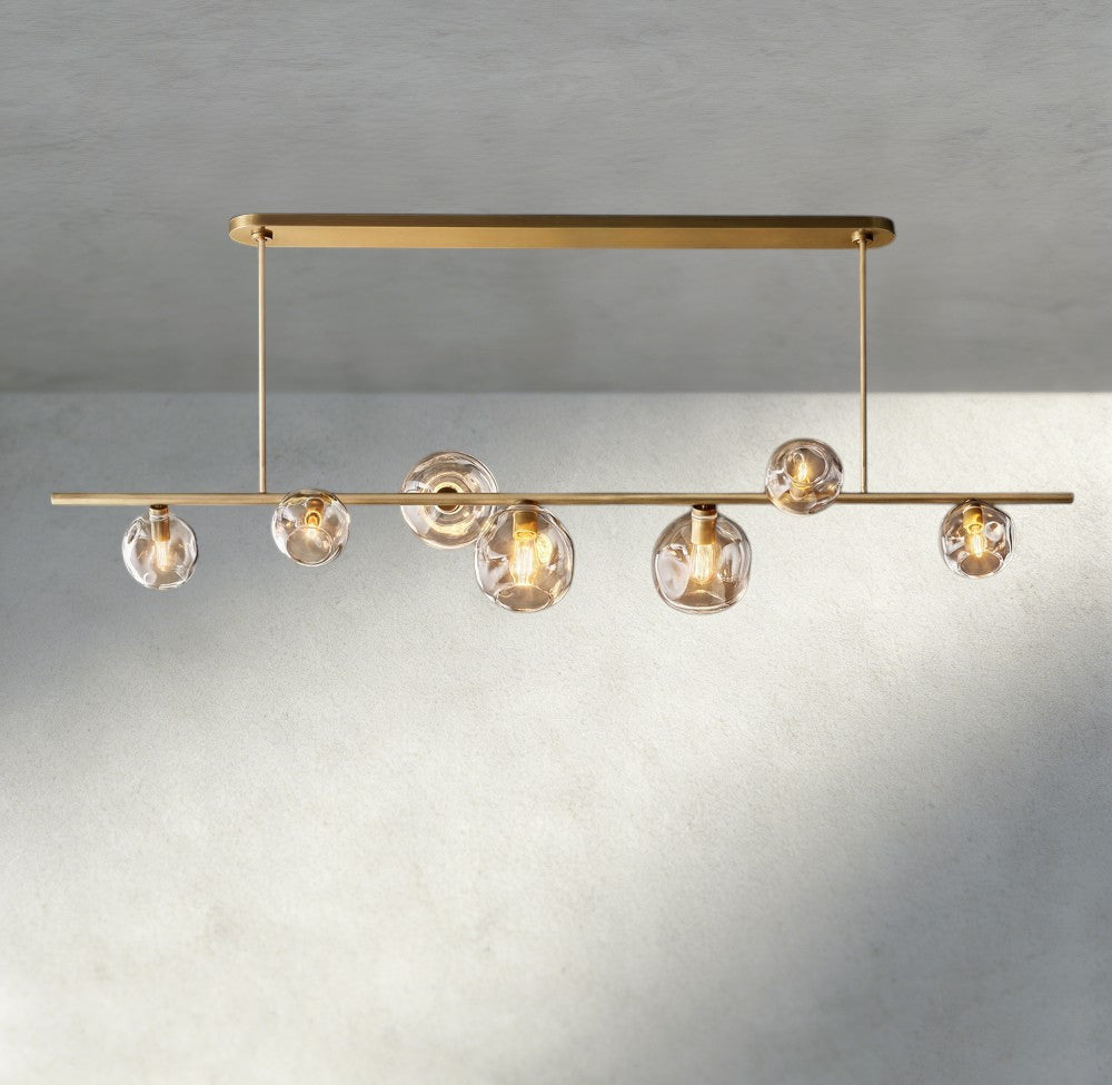 Bubble Clear Glass Linear Chandelier-Chandelier-Manorlights
