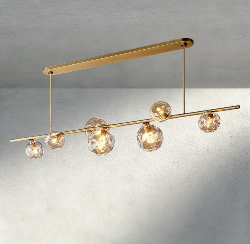 Bubble Clear Glass Linear Chandelier-Chandelier-Manorlights