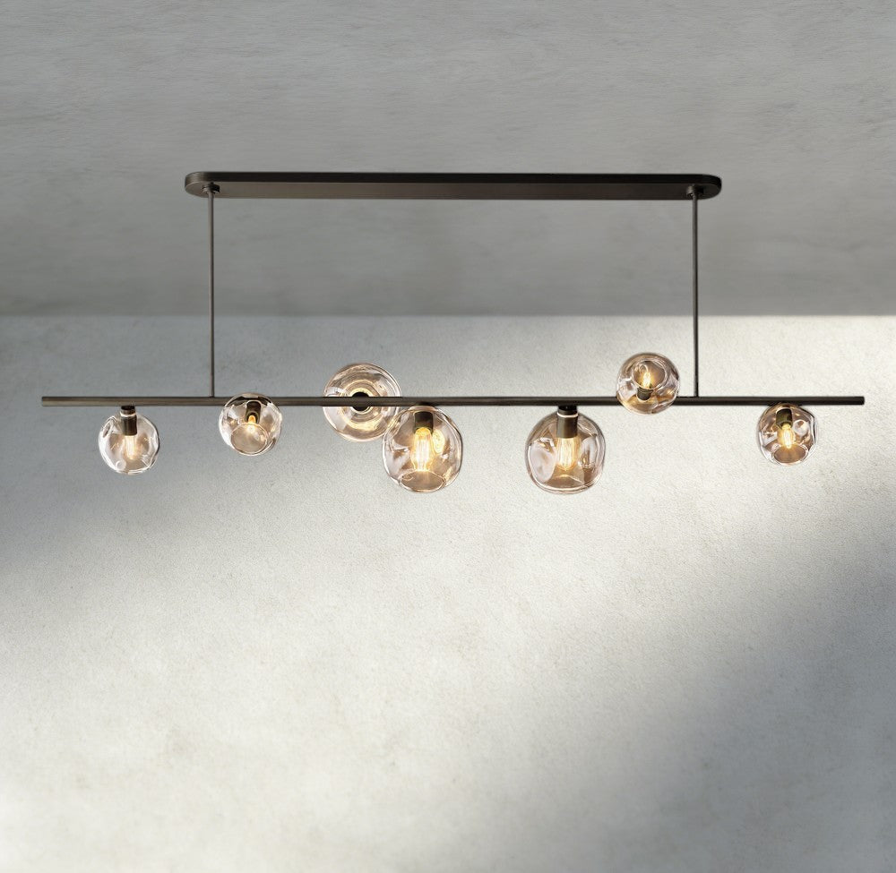 Bubble Clear Glass Linear Chandelier-Chandelier-Manorlights