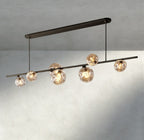 Bubble Clear Glass Linear Chandelier-Chandelier-Manorlights