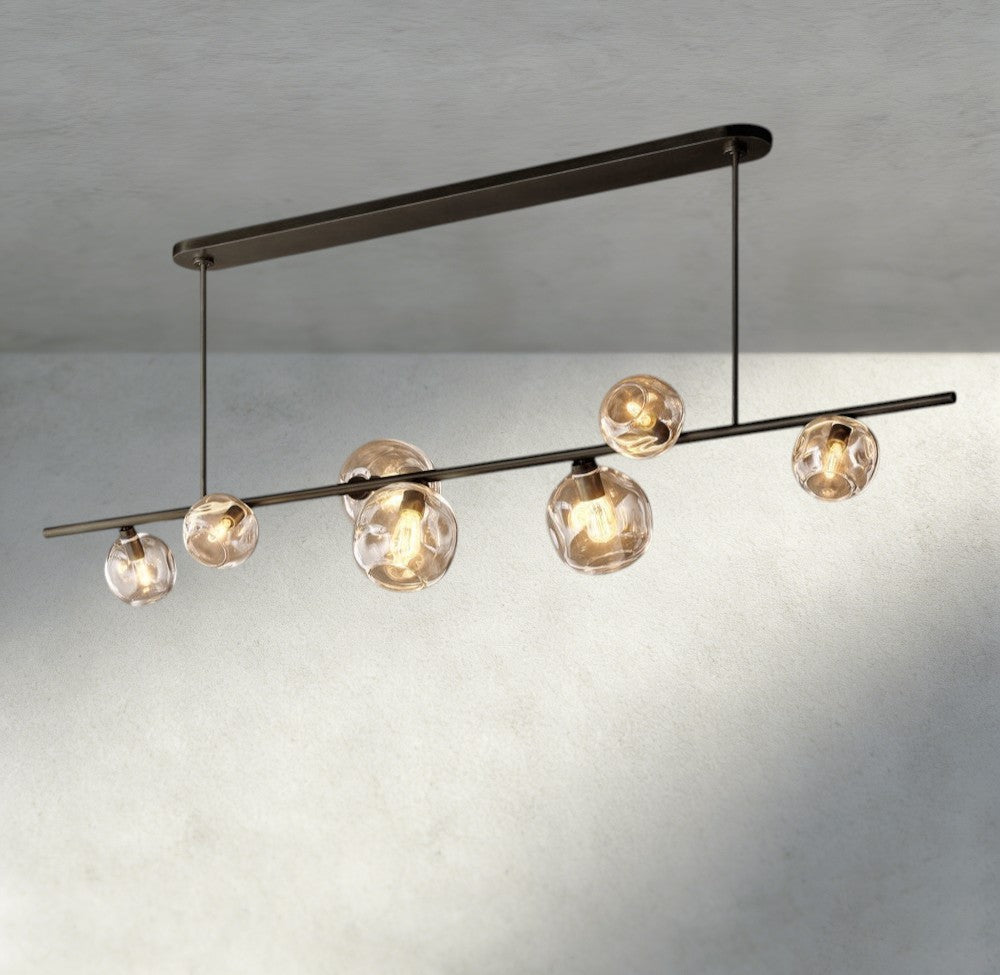 Bubble Clear Glass Linear Chandelier-Chandelier-Manorlights