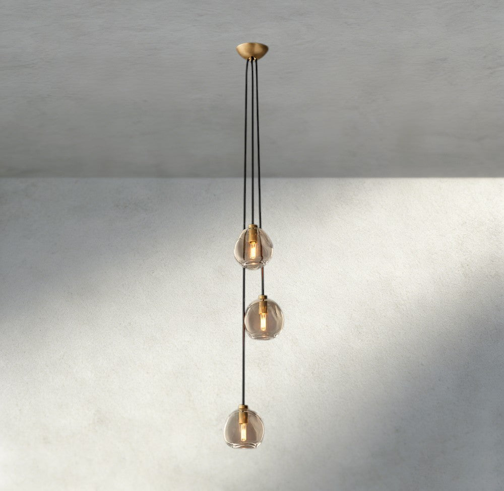 Bubble Clear Glass Cascade Pendant-Chandelier-Manorlights