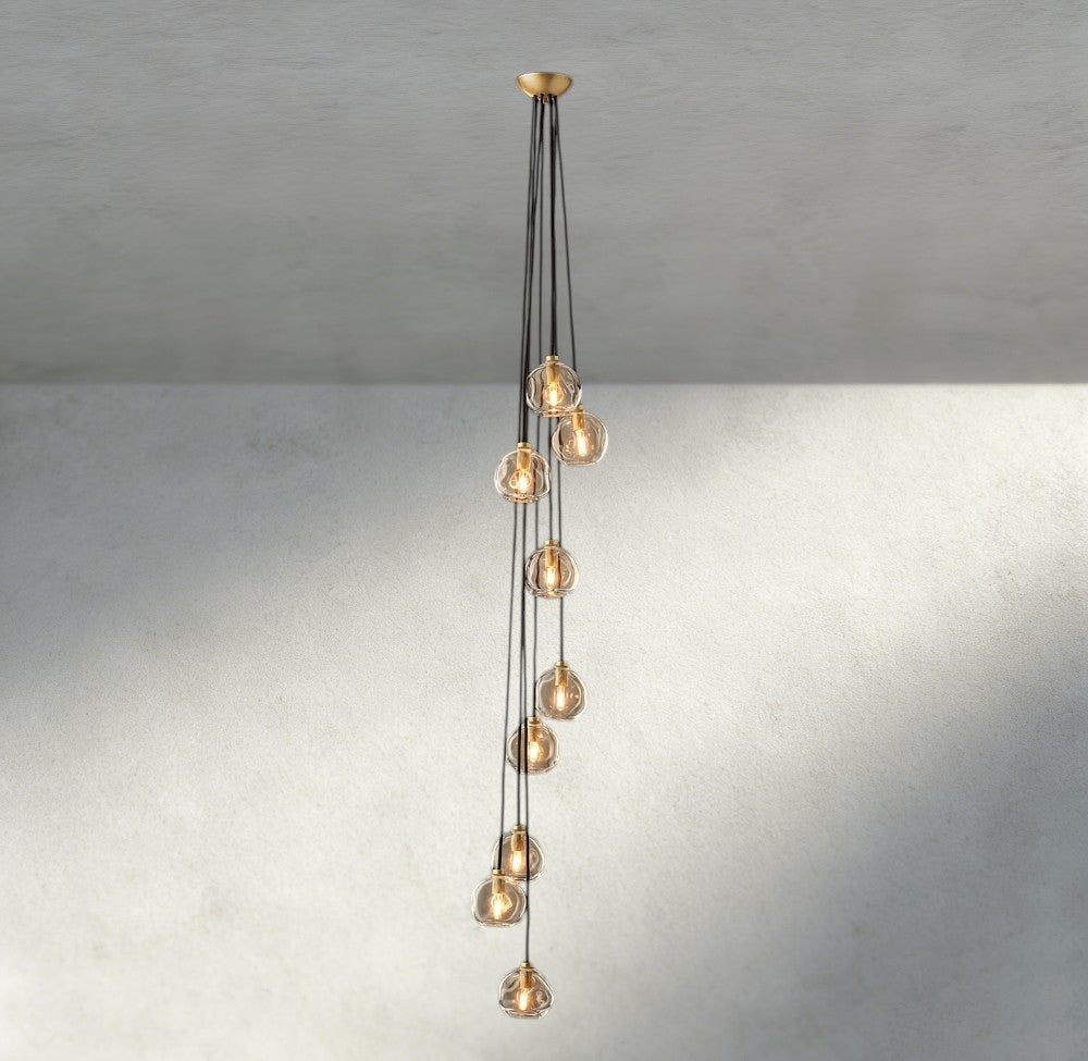 Bubble Clear Glass Cascade Pendant-Chandelier-Manorlights