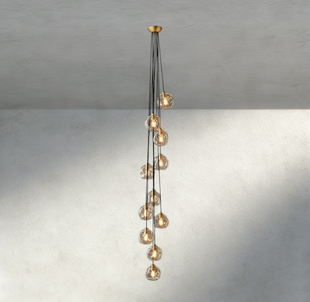 Bubble Clear Glass Cascade Pendant-Chandelier-Manorlights
