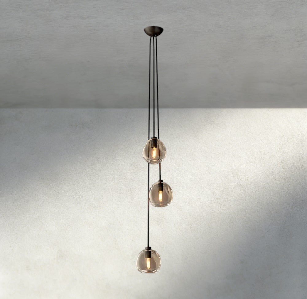 Bubble Clear Glass Cascade Pendant-Chandelier-Manorlights