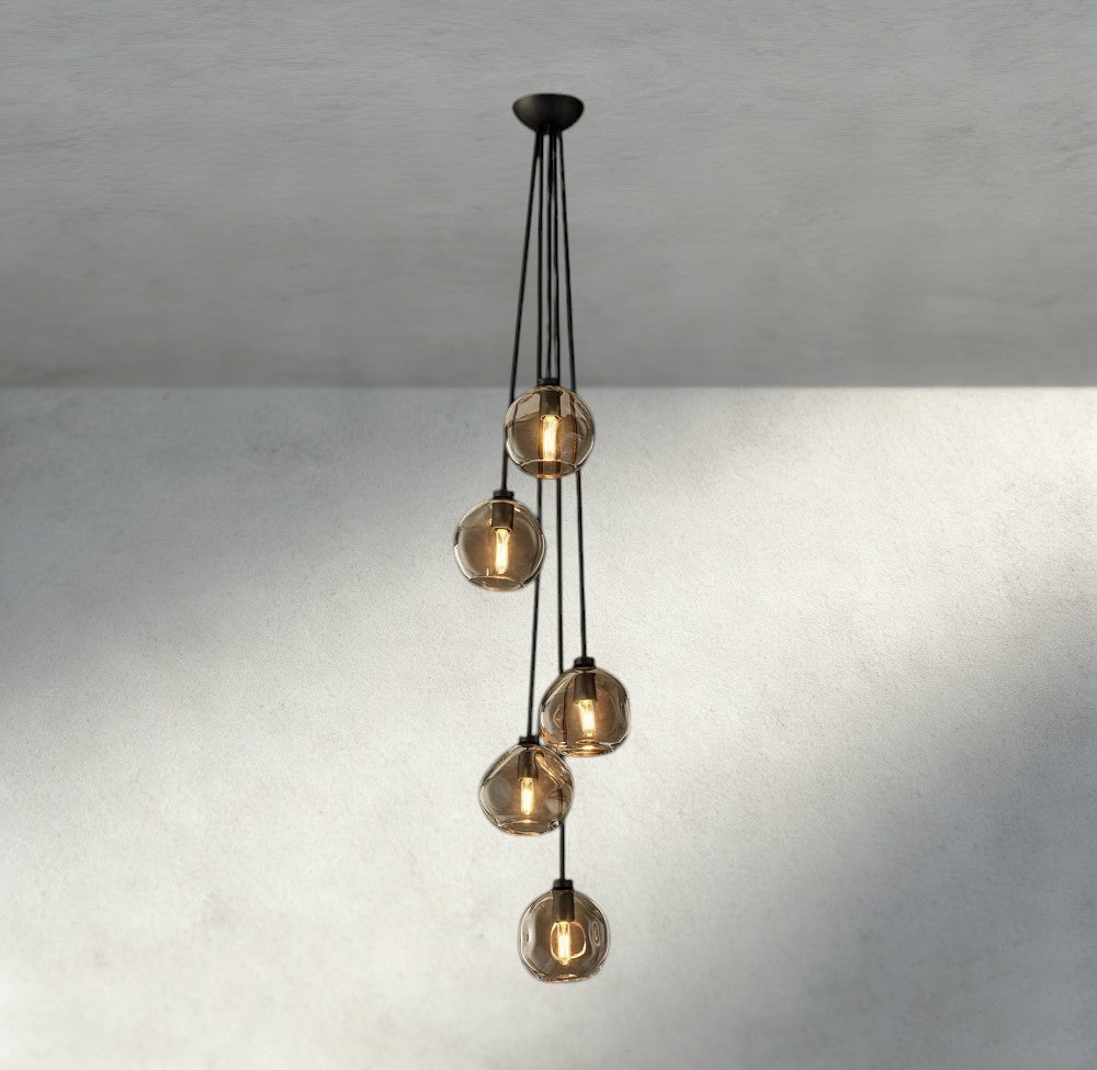 Bubble Clear Glass Cascade Pendant-Chandelier-Manorlights