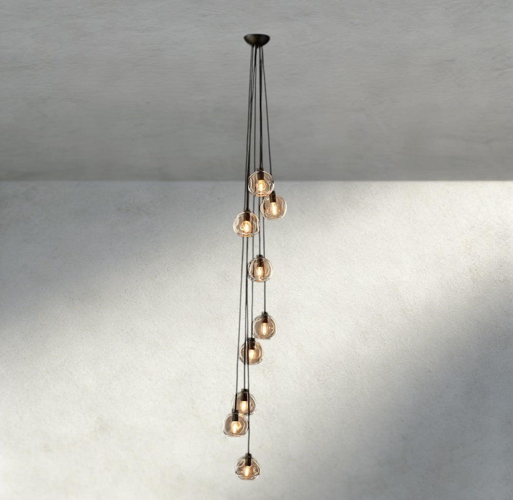 Bubble Clear Glass Cascade Pendant-Chandelier-Manorlights