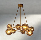 Bubble Smoke Glass Round Chandelier-Chandelier-Manorlights