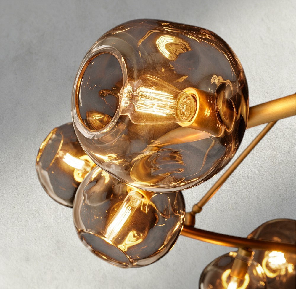 Bubble Smoke Glass Round Chandelier-Chandelier-Manorlights