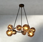 Bubble Smoke Glass Round Chandelier-Chandelier-Manorlights
