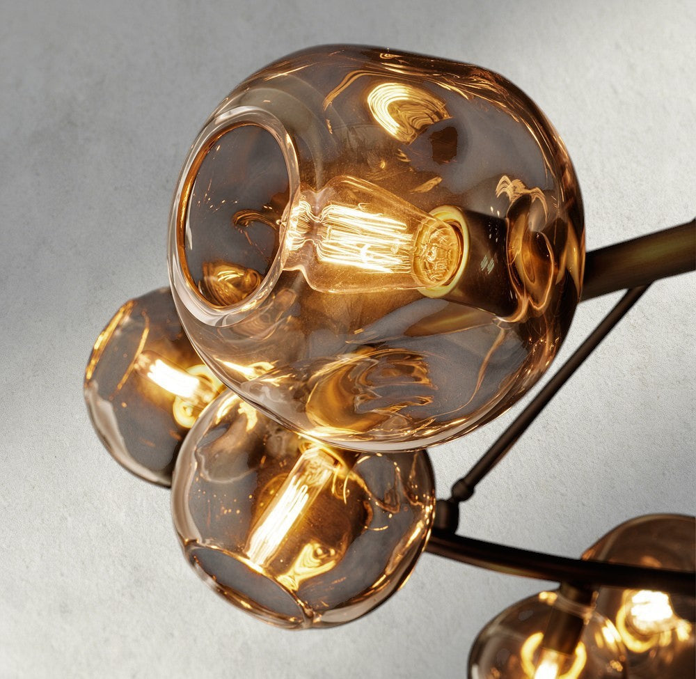 Bubble Smoke Glass Round Chandelier-Chandelier-Manorlights
