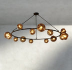 Bubble Smoke Glass Round Chandelier-Chandelier-Manorlights