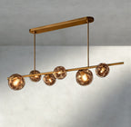 Bubble Smoke Glass Linear Chandelier-Chandelier-Manorlights