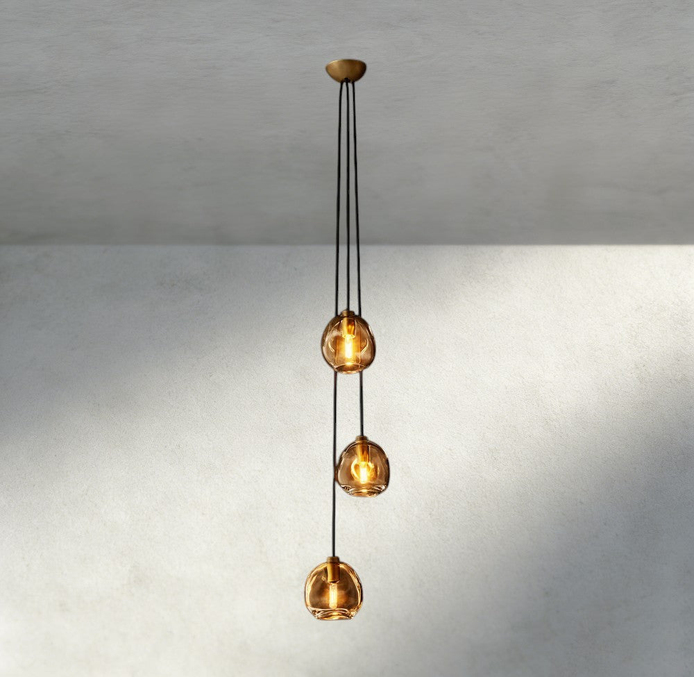 Bubble Smoke Glass Cascade Pendant-Chandelier-Manorlights