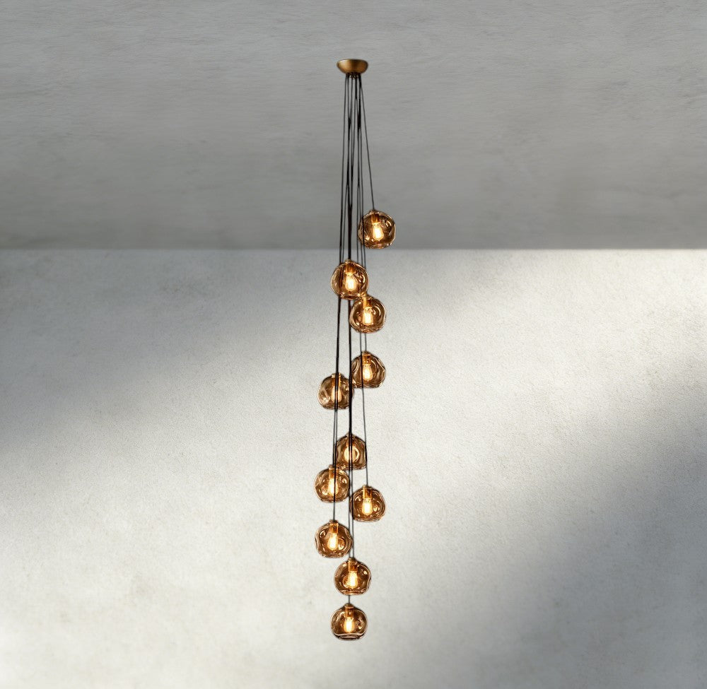 Bubble Smoke Glass Cascade Pendant-Chandelier-Manorlights