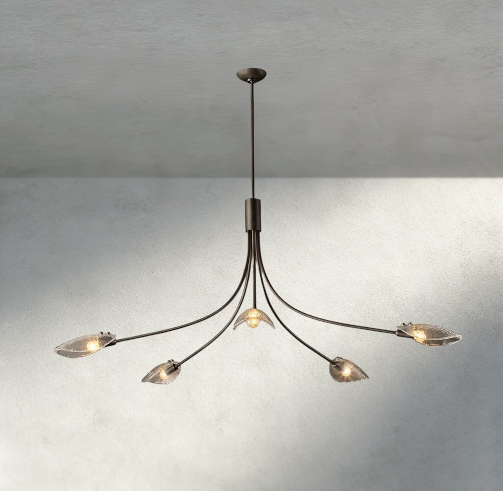 Shell Clear Glass Chandelier-Chandelier-Manorlights