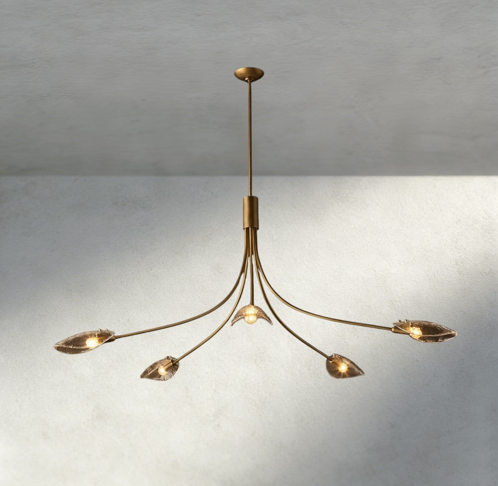 Shell Smoke Glass Chandelier-Chandelier-Manorlights