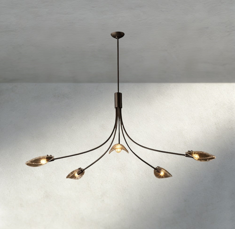 Shell Smoke Glass Chandelier-Chandelier-Manorlights