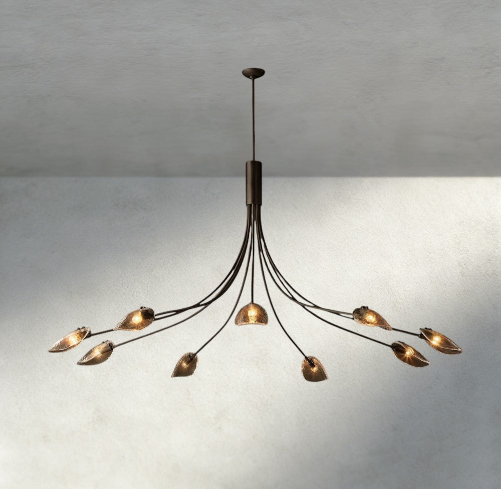 Shell Smoke Glass Chandelier-Chandelier-Manorlights