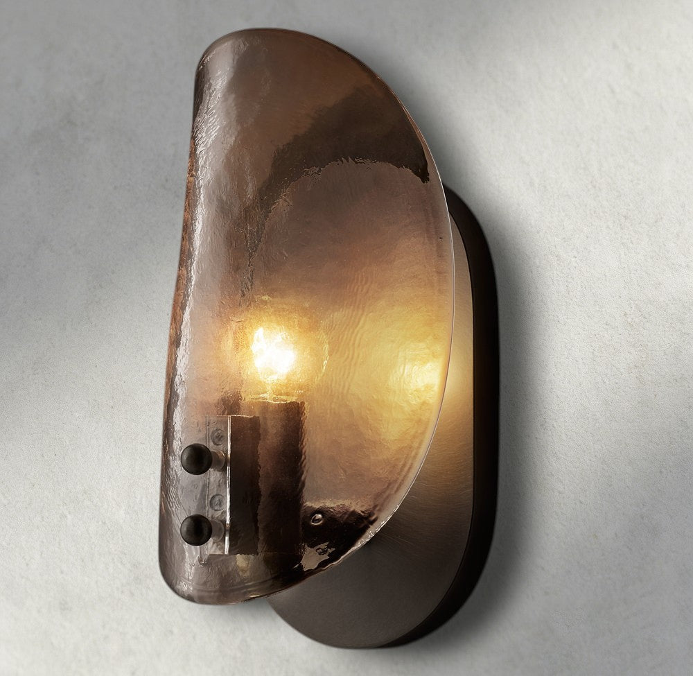 Shell Smoke Glass Sconce-Wall Sconce-Manorlights