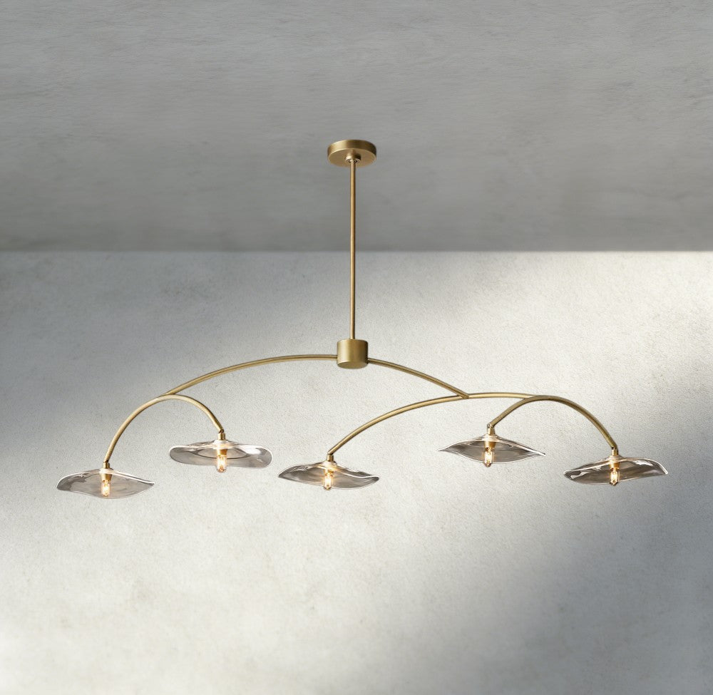 Lily Clear Glass Linear Chandelier-Chandelier-Manorlights